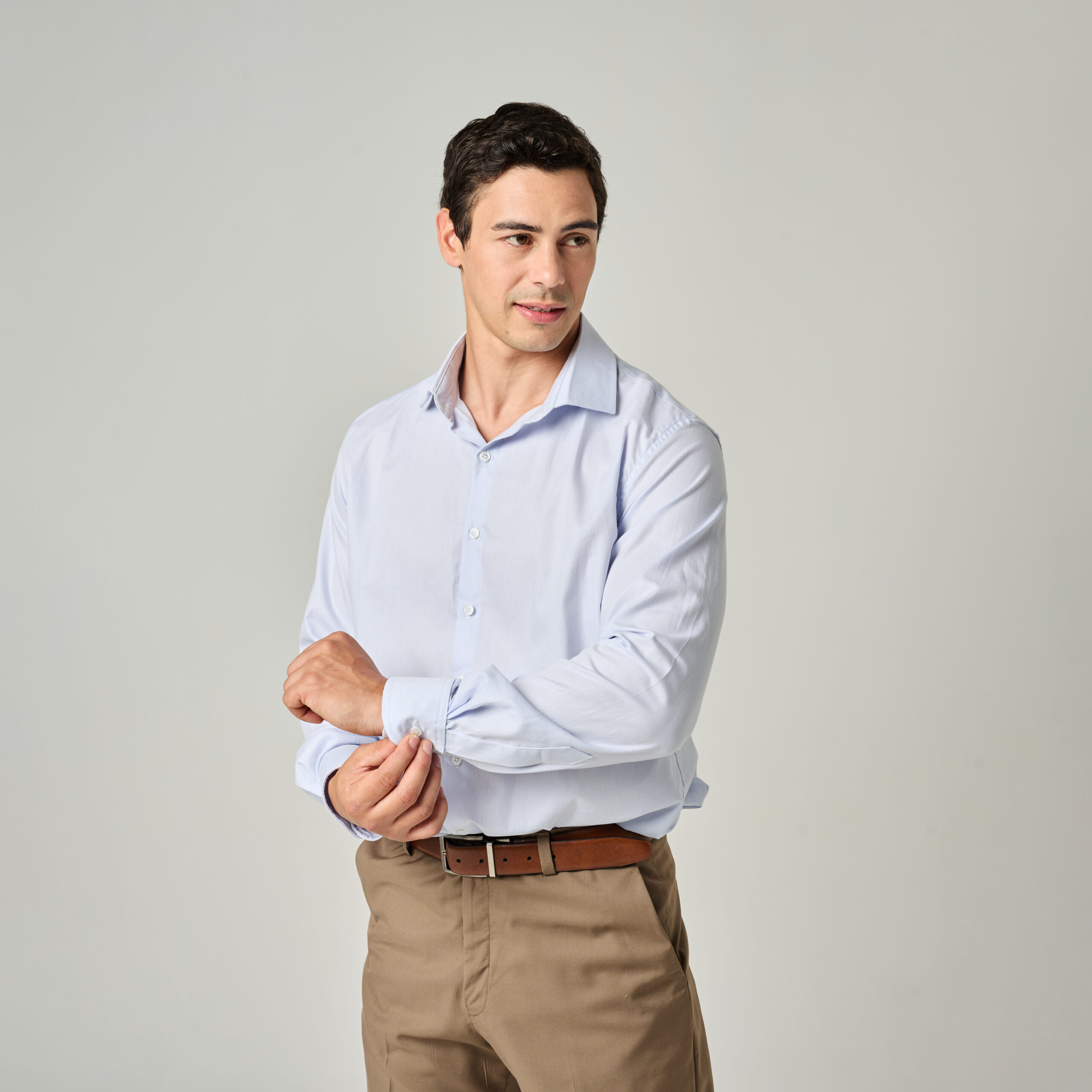 Camisa Verna celeste diagonal