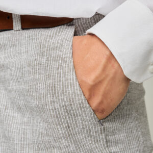 Alternative view of Ambo Lino gris con rayas